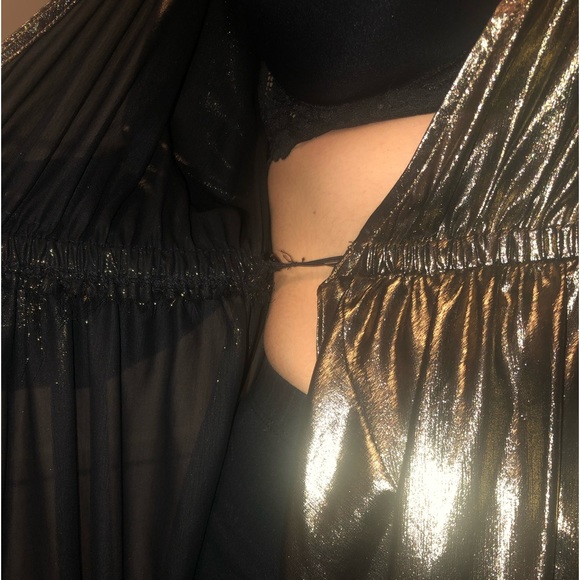 gold wraparound dress - Picture 4 of 8